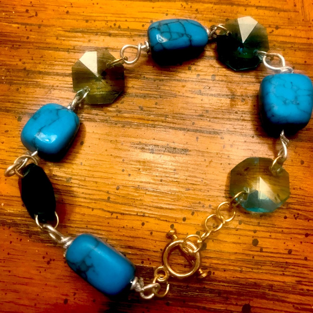 Turquoise and Crystal Bracelet